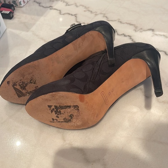 COACH Black Jacquard and Leather Delilah Booties SIZE 10M - Picture 4 of 5